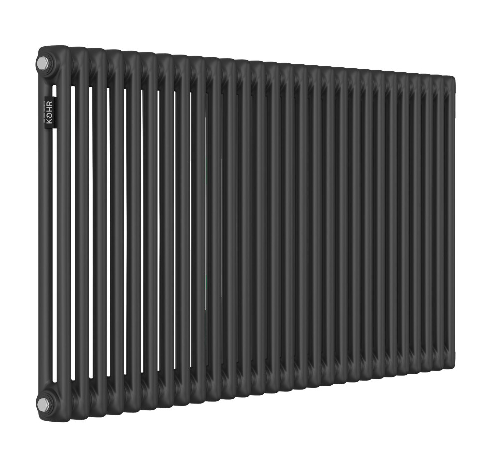 Стальной трубчатый радиатор Kohr Heim 2057/28 секций с боковым подключением 3/4 черный