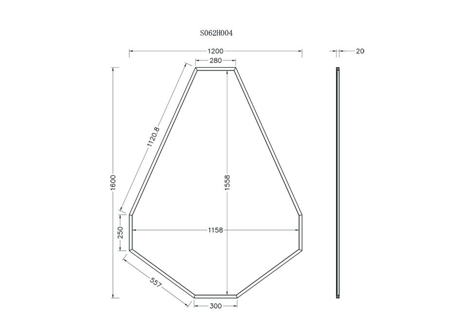 Зеркало в металлической раме (золото)