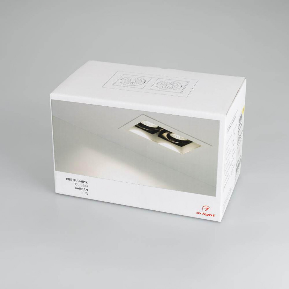 Встраиваемый светодиодный светильник Arlight CL-Kardan-S180x102-2x9W Day 024129
