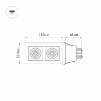 Встраиваемый светодиодный светильник Arlight CL-Kardan-S180x102-2x9W Day 024129 Встраиваемый светодиодный светильник Arlight CL-Kardan-S180x102-2x9W Day 024129