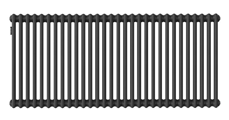 Стальной трубчатый радиатор Kohr Heim 2057/30 секций с боковым подключением 3/4 черный