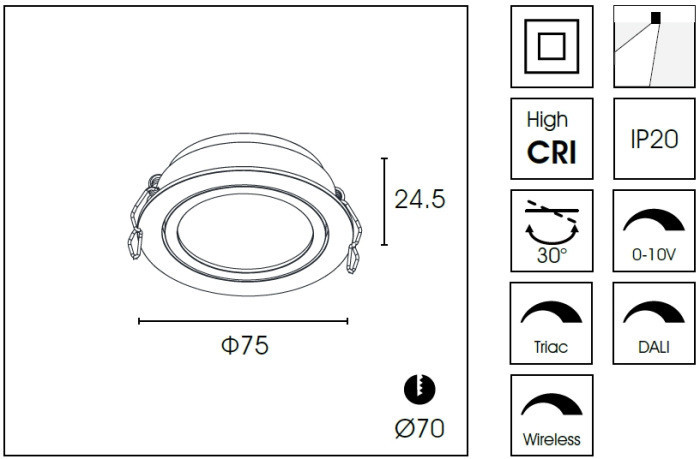 Точечный светильник DA83 DA8303DR DeLight Collection