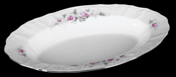 Блюдо овальное 24см."Роза серая платина 5396021" Bernadotte