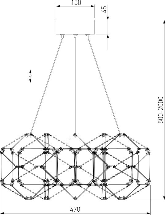 Подвесной светильник Uma 90369/5 черный жемчуг Eurosvet