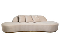 Диван Lea трехместный велюровый кремовый Диван Lea трехместный велюровый кремовый