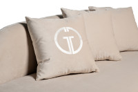 Диван Lea трехместный велюровый кремовый Диван Lea трехместный велюровый кремовый