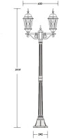 Наземный фонарь ASTORIA 2M 91408MA Bl ромб Oasis Light