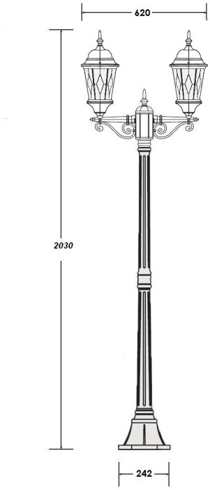 Наземный фонарь ASTORIA 2M 91408MA Bl ромб Oasis Light