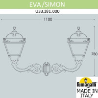 Настенный фонарь уличный Simon U33.181.000.AXH27 Fumagalli Настенный фонарь уличный Simon U33.181.000.AXH27 Fumagalli