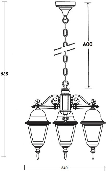Уличный светильник подвесной QUADRO M 79970M/3 Bl Oasis Light