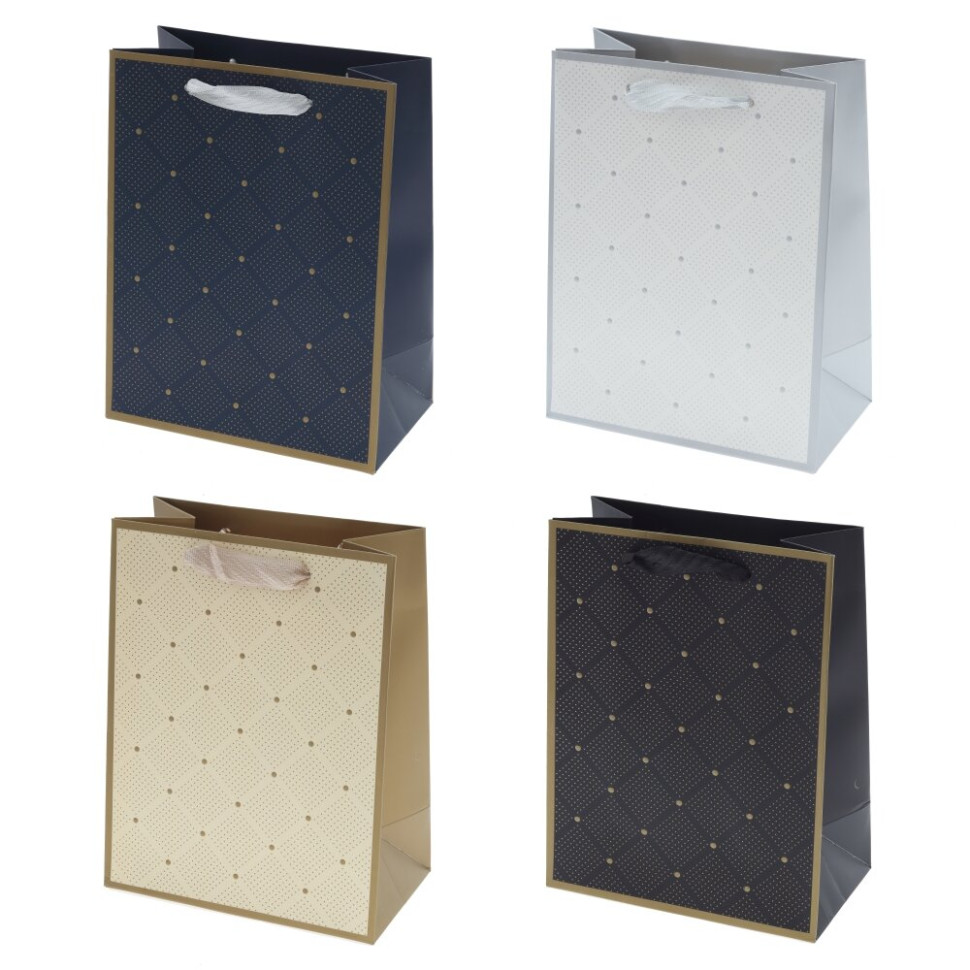 Пакет подарочный S (бумага 230г/м2, блок микс 12шт), L18 W10 H23 см, 4в.