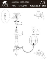 Подвесная люстра Tokyo A2256LM-6WH Arte Lamp