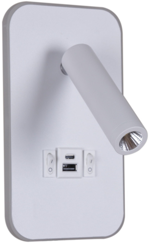 Настенный светильник  86204-9.2-001KT LED12W+USB WT Reluce