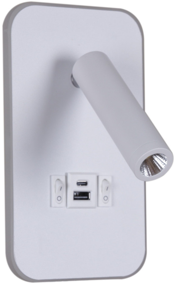 Настенный светильник  86204-9.2-001KT LED12W+USB WT Reluce