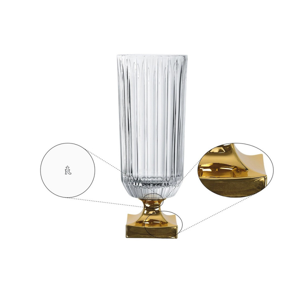 Ваза для цветов н/н 40см."Minerva" золотая