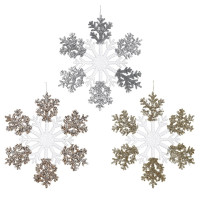 Изделие декоративное подвесное "Снежинка", L27 W0,5 H27 см, 3в.