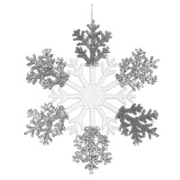 Изделие декоративное подвесное "Снежинка", L27 W0,5 H27 см, 3в.