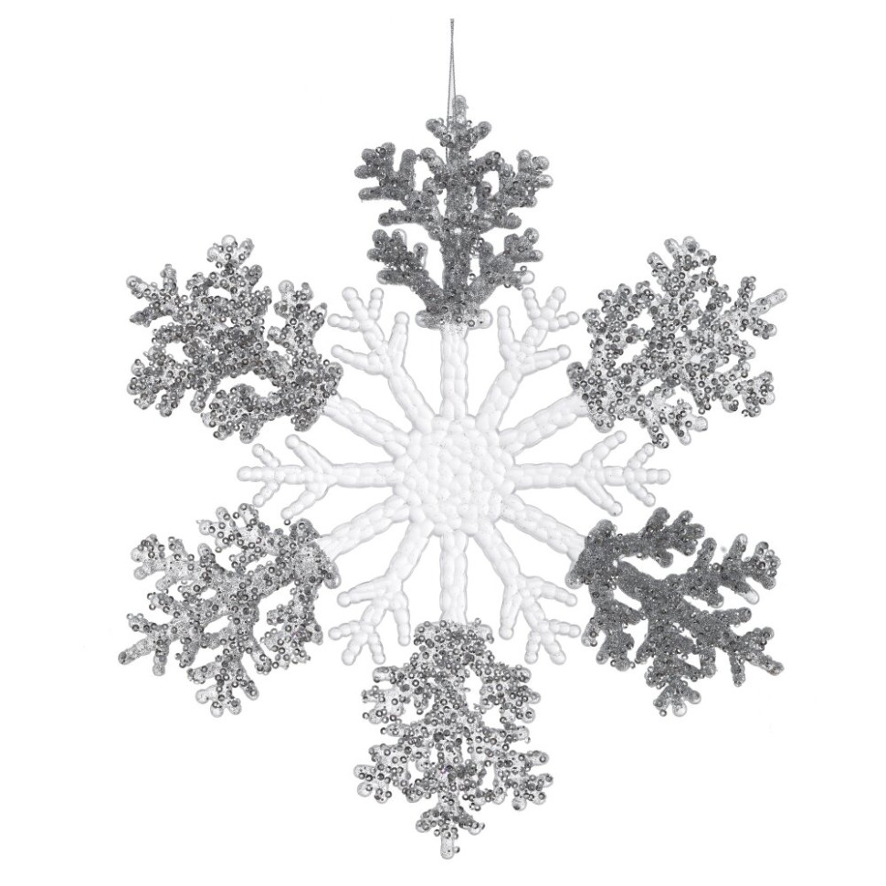 Изделие декоративное подвесное "Снежинка", L27 W0,5 H27 см, 3в.