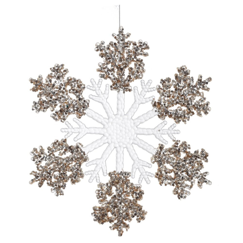 Изделие декоративное подвесное "Снежинка", L27 W0,5 H27 см, 3в.