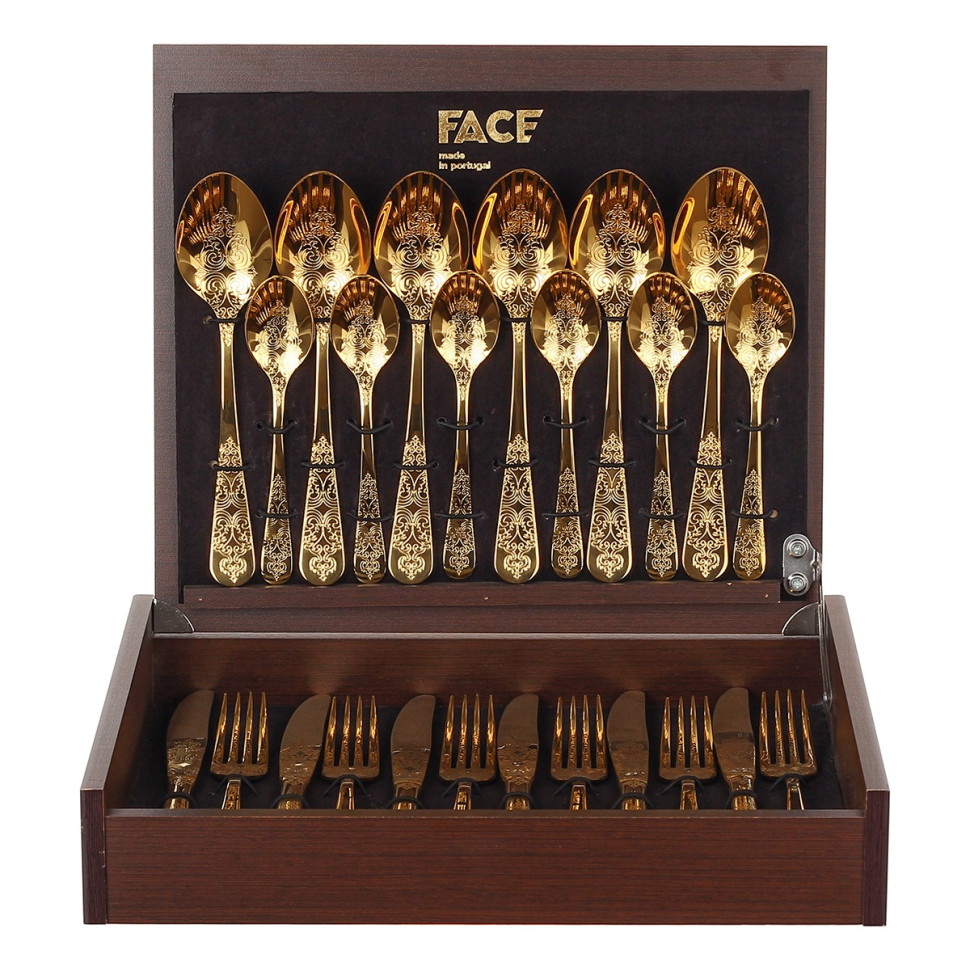 Набор столовых приборов на 6перс.24пред."Antique" золотой