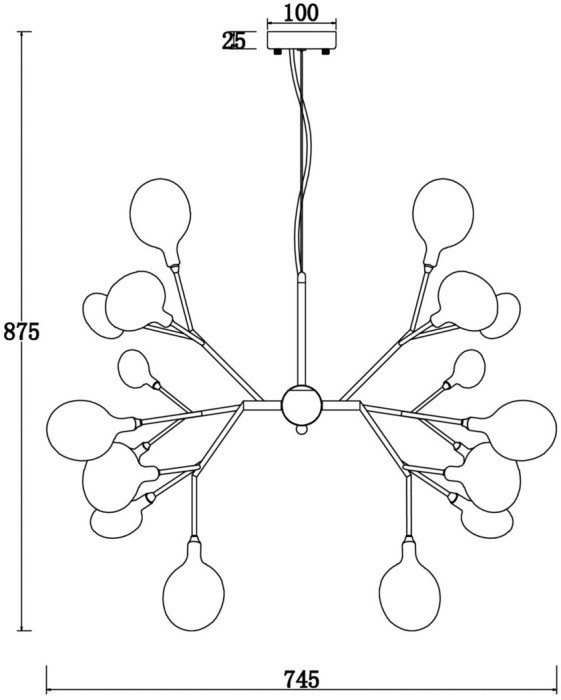 Подвесная люстра Florencia FR5049PL-27G Freya