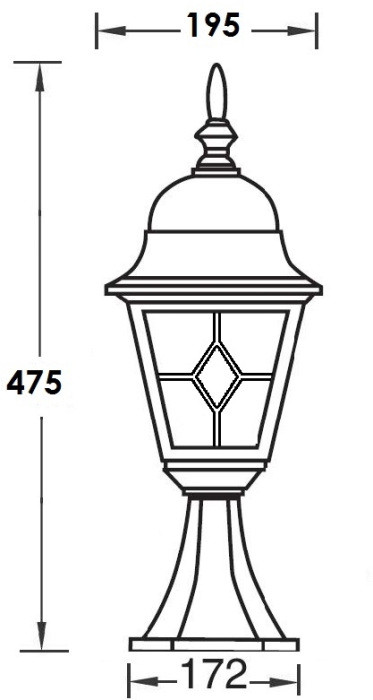 Наземный фонарь QUADRO M lead GLASS 79904MlgG Bl Oasis Light