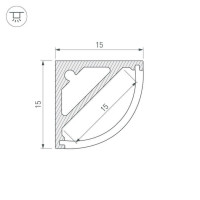 Профиль Arlight SL-KANT-H15-2000 ANOD 019327 Профиль Arlight SL-KANT-H15-2000 ANOD 019327