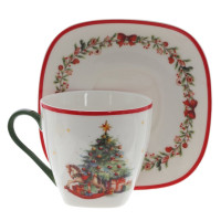 Набор: чашка с блюдцем , 240 мл, L14 W13 H9 см