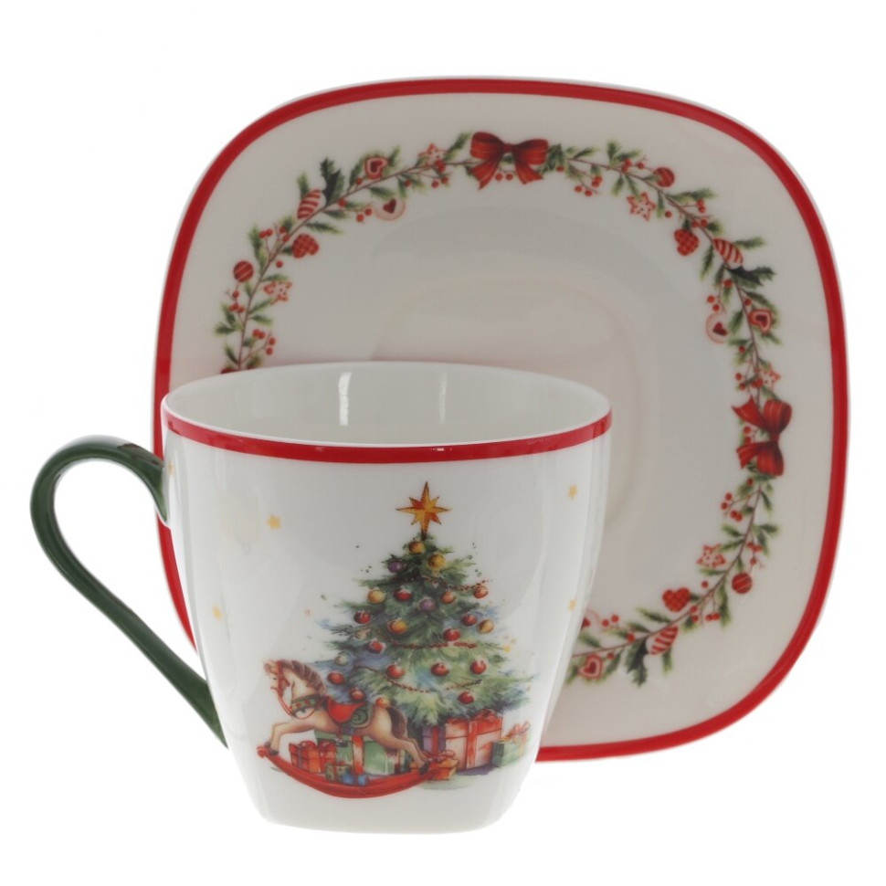 Набор: чашка с блюдцем , 240 мл, L14 W13 H9 см