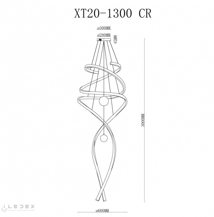 Подвесной светильник Axis XT20-1300 CR iLedex