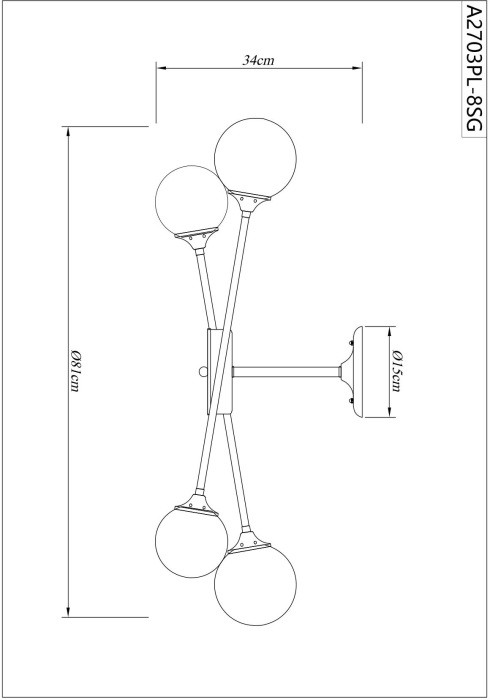 Потолочная люстра Marco A2703PL-8SG Arte Lamp