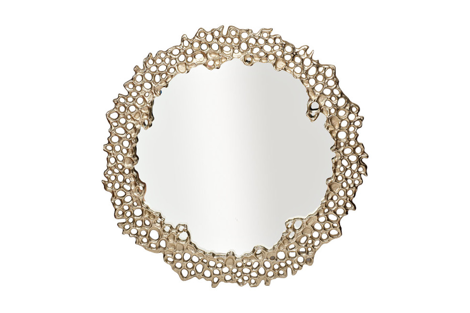 Зеркало декоративное "Соты" в золотой раме