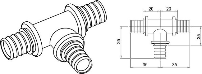 Тройник Rehau Rautherm S 17-10-17