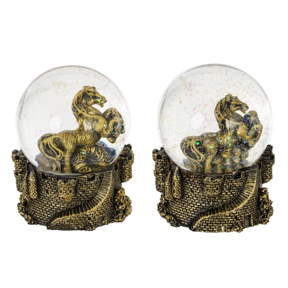 Фигурка декор в стекл шаре "Лошадь", L7 W7,5 H8,5 см, 2в.