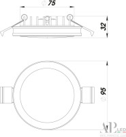 Точечный светильник Ingrid 3322.LD109R/12W/4K APL LED