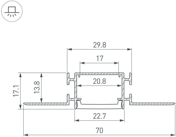 Профиль для светодиодной ленты FANTOM-BENT 040347(1) Arlight