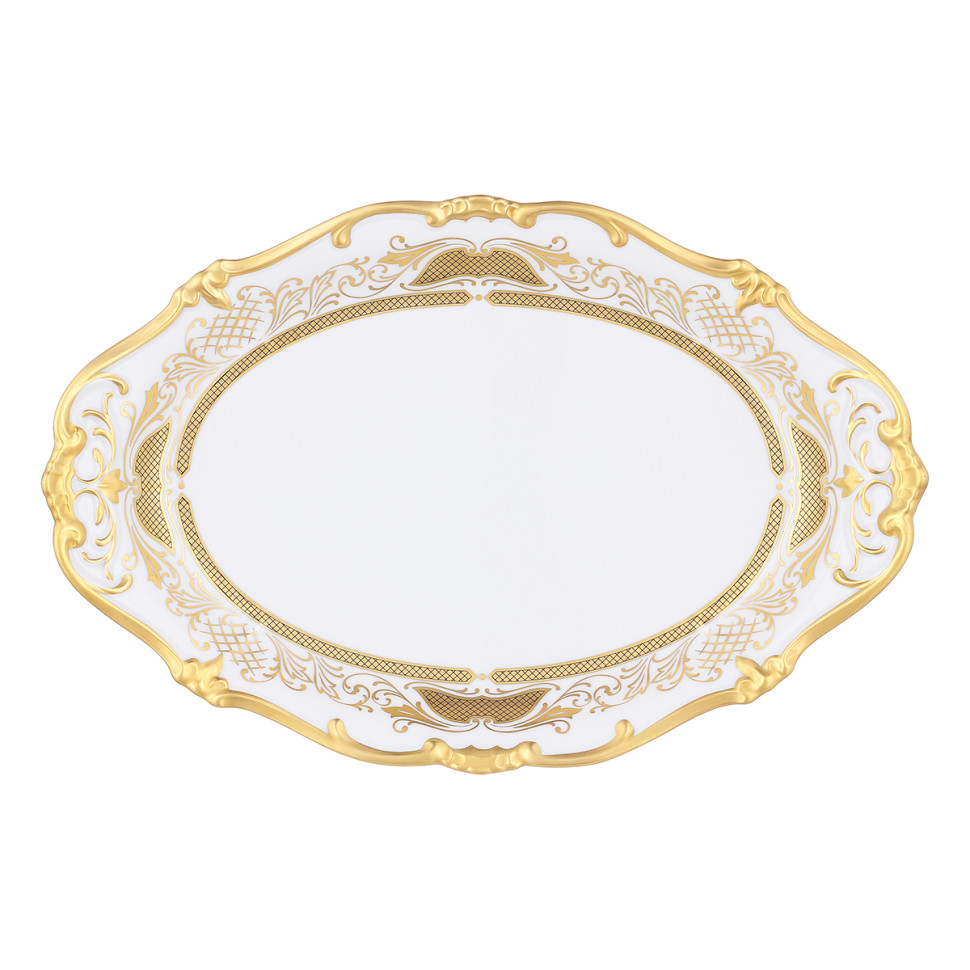Блюдо овальное 32см."Симфония золотая"