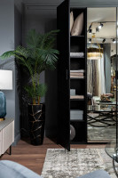 Шкаф однодверный с полками черный Шкаф однодверный с полками черный