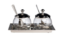 Набор из 2х емкостей для хранения стекло/нерж.сталь Набор из 2х емкостей для хранения стекло/нерж.сталь