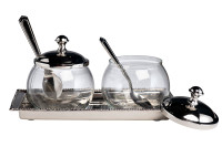 Набор из 2х емкостей для хранения стекло/нерж.сталь Набор из 2х емкостей для хранения стекло/нерж.сталь