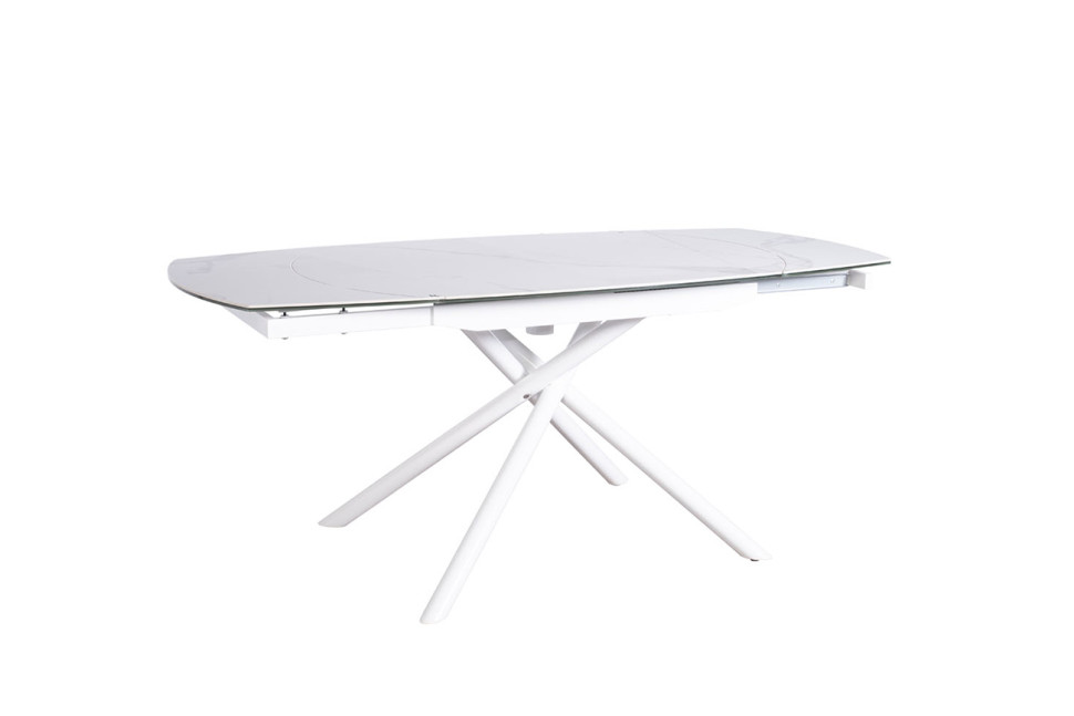 Стол обеденный раздвижной керамический белый
