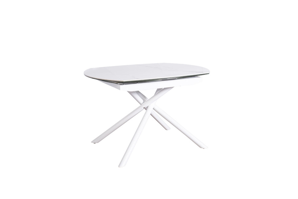 Стол обеденный раздвижной керамический белый