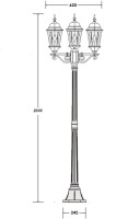 Наземный фонарь ASTORIA 2M 91408MB Bl ромб Oasis Light