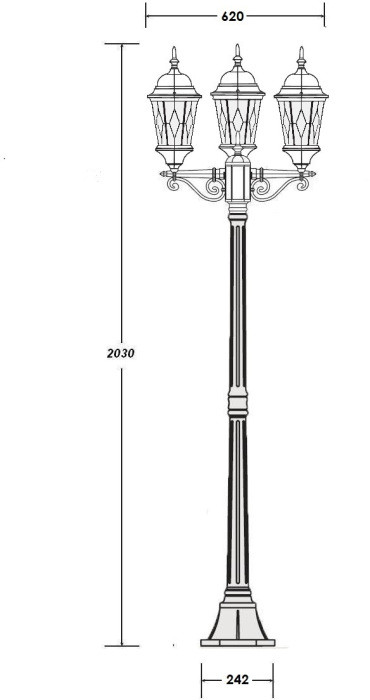Наземный фонарь ASTORIA 2M 91408MB Bl ромб Oasis Light