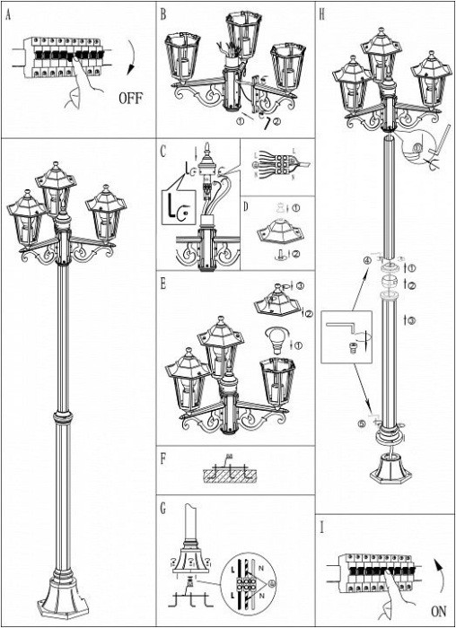 Наземный фонарь Laterna 5 22996 Eglo