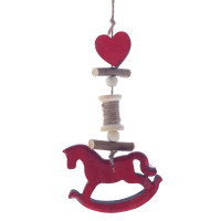 Украшение новогоднее "Лошадка", L8 W1,5 H16 см, 4в.