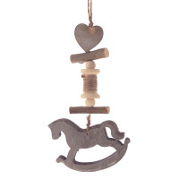 Украшение новогоднее "Лошадка", L8 W1,5 H16 см, 4в.