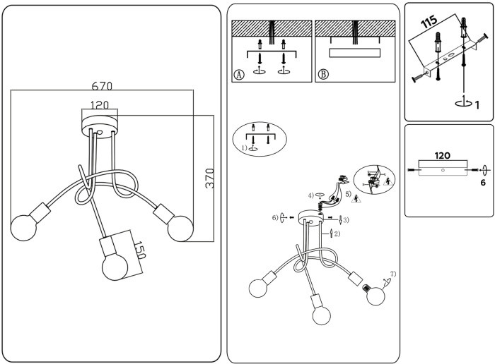 Потолочная люстра Traditional TR80414 Ambrella