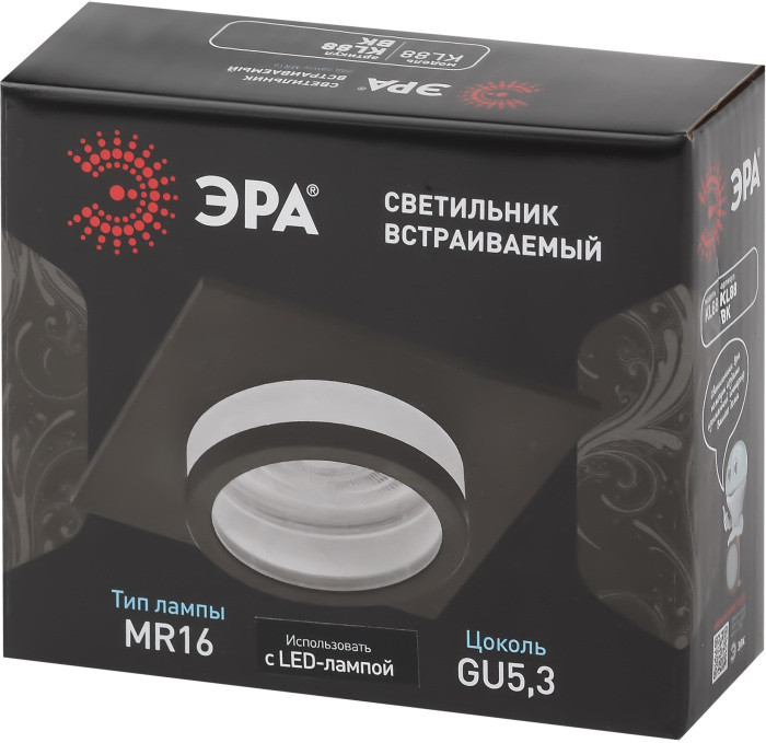 Точечный светильник  KL88 BK ЭРА