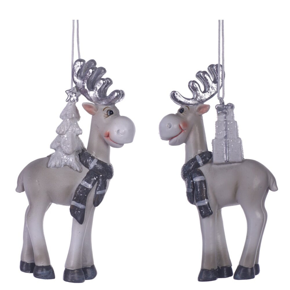 Фигурка декоративная подвесная "Олень",  L5,5 W2,5 H11 см, 2в.